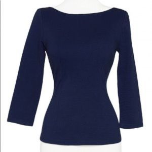 Pinup Girl Clothing Navy Sabrina Top